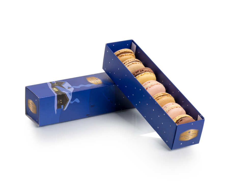 Macarons fins - Etui de Noël 7 pièces Macarons fins - Etui de Noël 7 pièces