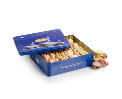 Macarons fins - Boîte de Noël 28 pièces