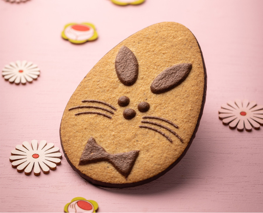 Easter Bunny, chocolate & hazelnut butter biscuit | Maison Alsacienne de Biscuiterie