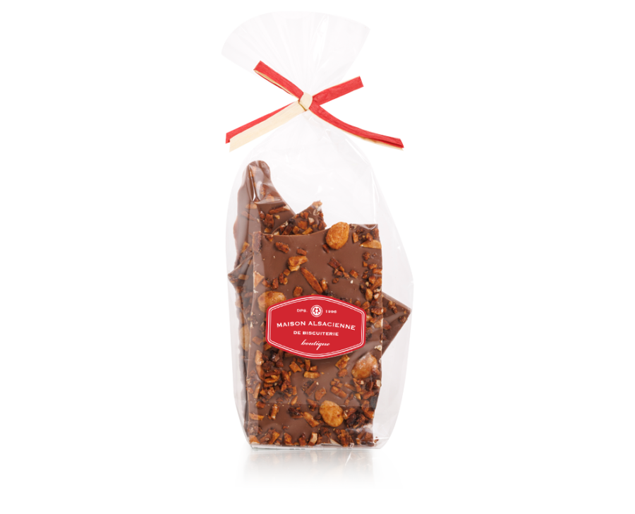 Eclats de chocolat lait amandes caramélisées