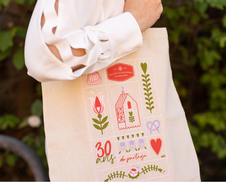 30th Anniversary Tote Bag, Screen-Printed Heavyweight Cotton | Maison Alsacienne de Biscuiterie 30th Anniversary Tote Bag, Screen-Printed Heavyweight Cotton | Maison Alsacienne de Biscuiterie