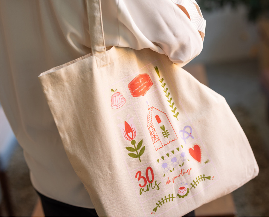 30th Anniversary Tote Bag, Screen-Printed Heavyweight Cotton | Maison Alsacienne de Biscuiterie 30th Anniversary Tote Bag, Screen-Printed Heavyweight Cotton | Maison Alsacienne de Biscuiterie