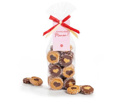 Duo of vanilla & cocoa heart butter biscuits | Mother's Day 2026 | Maison Alsacienne de Biscuiterie
