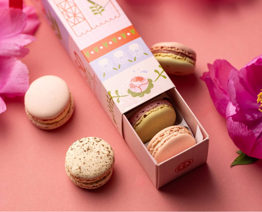 Etui de macarons fins pour la Fête des mères