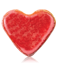 Coquelicot Délice: a red heart-shaped soft biscuit with poppy fragrance