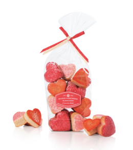 Floralies : 3 biscuits moelleux en forme de coeur aux fragrances de rose, d'hibiscus et de coquelicot