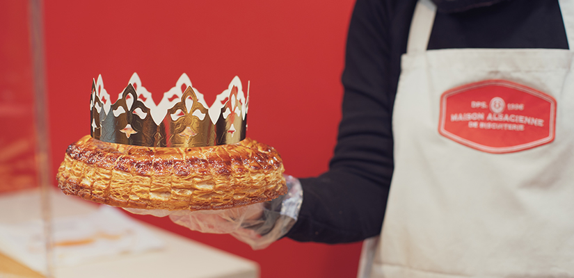 Our traditional Galettes des Rois: frangipane, apple & damson plum, pistachio & cherry