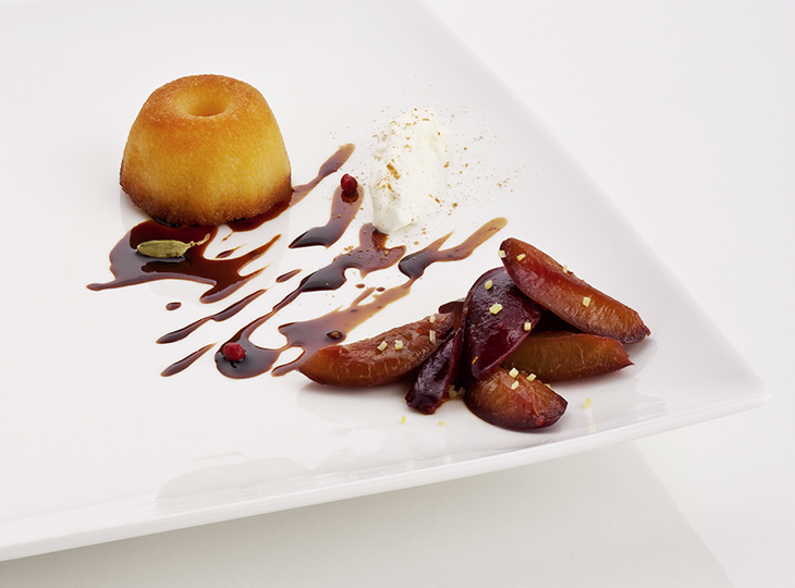 Lillikoug® and pan-fried Alsace damson plums recipe