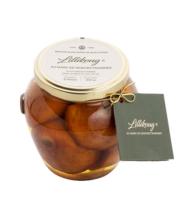 Bocal de cinq Lillikougs (petits gâteaux en pâte et forme de Kougelopf) immergés dans du marc de vin Gewurztraminer, idéal pour la fete des papa !